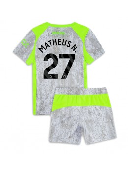 Billige Manchester City Matheus Nunes #27 Tredjedraktsett Barn 2025-26 Kortermet (+ Korte bukser)